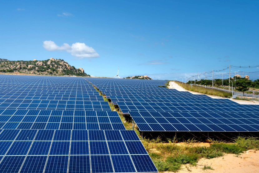 A normal ground mounted solar plant